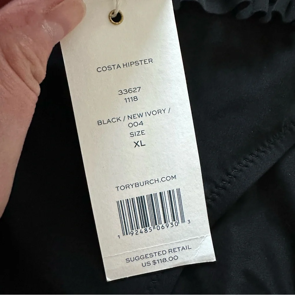 Tory Burch Womens Costa Hipster‎ Bottom Black XL